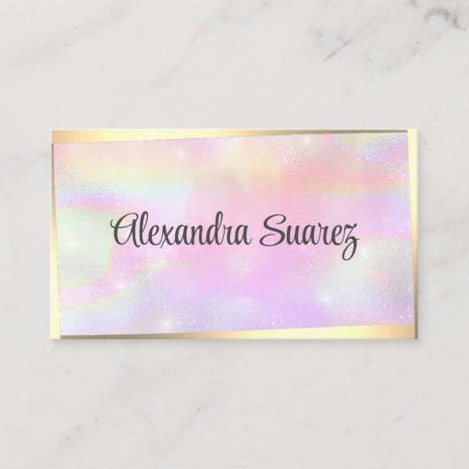 Modern Goud Lijst Girly Pink Pastel Beauty Visitekaartje (Voorkant)
