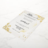 Modern Goud Lijst Islamitisch Elegant Arabisch Bru Folie Uitnodiging (Gedraaid)