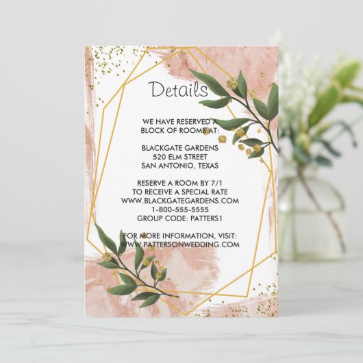 Modern Goud Lijst Ivoor Groen Bloemen Behuizing Kaart (Staand voorkant)