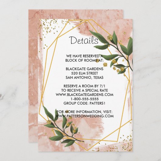 Modern Goud Lijst Ivoor Groen Bloemen Behuizing Kaart (Voorkant / Achterkant)