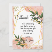 Modern Goud Lijst Ivoor Groen Bloemen dank u Kaart (Voorkant)