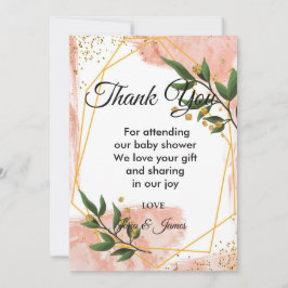 Modern Goud Lijst Ivoor Groen Bloemen dank u Kaart