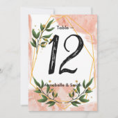 Modern Goud Lijst Ivoor Groen Bloemen tafelnummer (Voorkant)