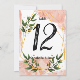 Modern Goud Lijst Ivoor Groen Bloemen tafelnummer