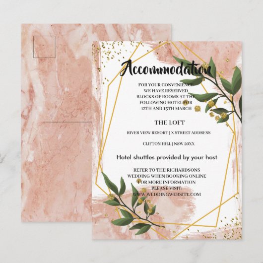 Modern Goud Lijst Ivoor Groen FlAccommodatie kaart (Voorkant / Achterkant)