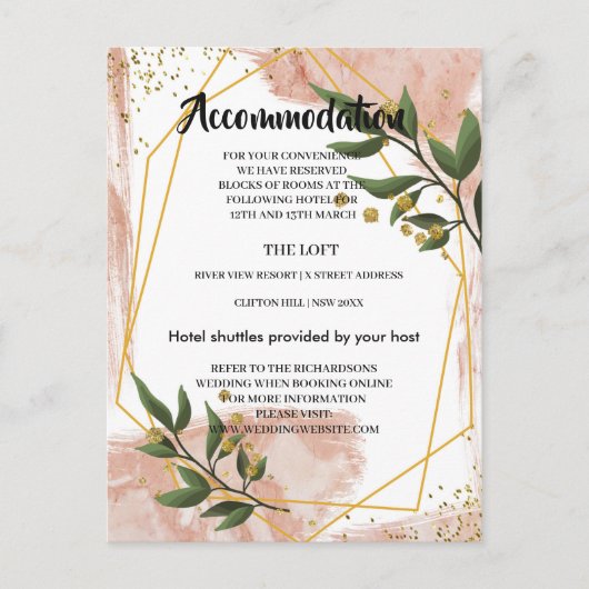 Modern Goud Lijst Ivoor Groen FlAccommodatie kaart (Voorkant)