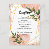 Modern Goud Lijst Ivoor Groen FloralReceptie kaart (Voorkant)