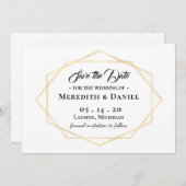 Modern Goud Lijst Save The Date Aankondiging (Voorkant / Achterkant)