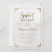 Modern Goud Lijst  Sweet Sixteen 16 Verjaardag Kaart (Voorkant)