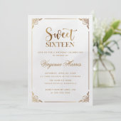 Modern Goud Lijst  Sweet Sixteen 16 Verjaardag Kaart (Staand voorkant)