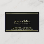 Modern Goud Look Zwart Design Elegant Creatief Visitekaartje (Achterkant)