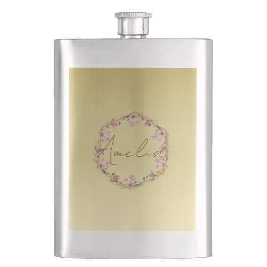 Modern goud Luxe bloemige waterverf gradiënt Flacon (Voorkant)