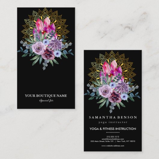 Modern Goud Mandala Kristallen Psychische Spa Spir Visitekaartje (Voorkant / Achterkant)