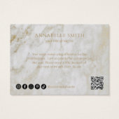 Modern Goud Marmer Elegant Business Dank u Visitekaartje (Achterkant)