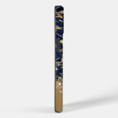 Modern Goud Marmer Faux Glitter Monogram Case-Mate iPhone Case (Achterkant / Rechts)