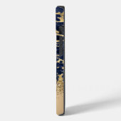Modern Goud Marmer Faux Glitter Monogram Case-Mate iPhone Case (Achterkant / Links)