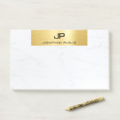 Modern Goud Marmer Minimalistische Sjabloon Elegan Post-it® Notes (Op bureau)