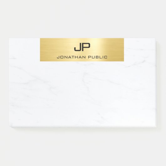 Modern Goud Marmer Minimalistische Sjabloon Elegan Post-it® Notes (Voorkant)