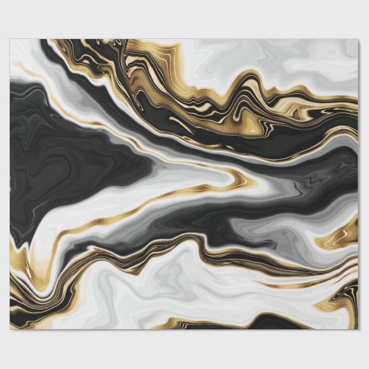 Modern Goud Marmer Schilderen Esthetisch Cadeaupapier (Vlak)