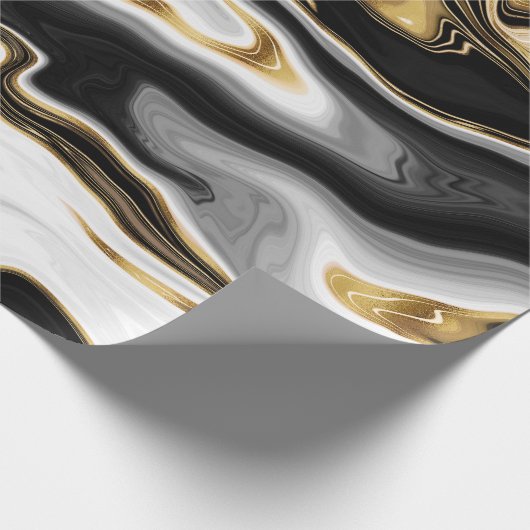 Modern Goud Marmer Schilderen Esthetisch Cadeaupapier (Hoek)