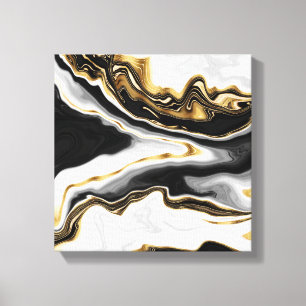 Modern Goud Marmer Schilderen Esthetisch Canvas Afdruk