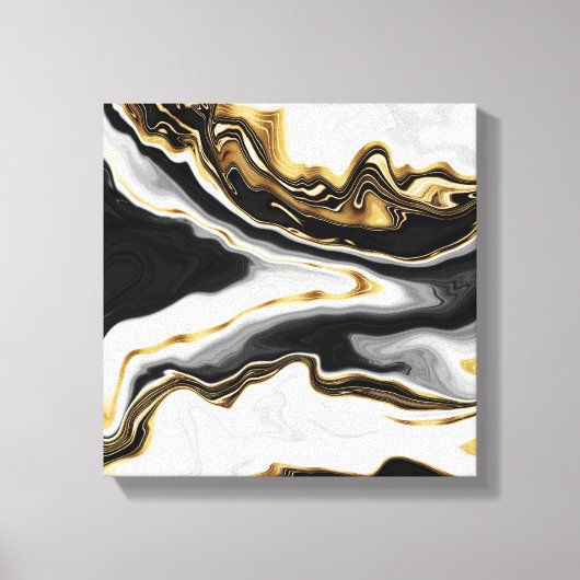 Modern Goud Marmer Schilderen Esthetisch Canvas Afdruk (Voorkant)