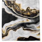 Modern Goud Marmer Schilderen Esthetisch Douchegordijn (Voorkant)