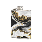 Modern Goud Marmer Schilderen Esthetisch Heupfles (Links)