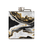 Modern Goud Marmer Schilderen Esthetisch Heupfles (Achterkant)