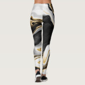 Modern Goud Marmer Schilderen Esthetisch Leggings (Achterkant)