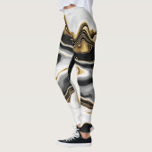 Modern Goud Marmer Schilderen Esthetisch Leggings (Links)