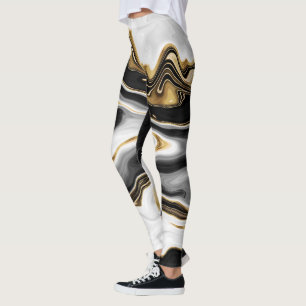 Modern Goud Marmer Schilderen Esthetisch Leggings