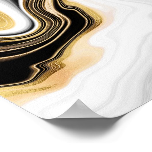 Modern Goud Marmer Schilderen Esthetisch Poster (Hoek)