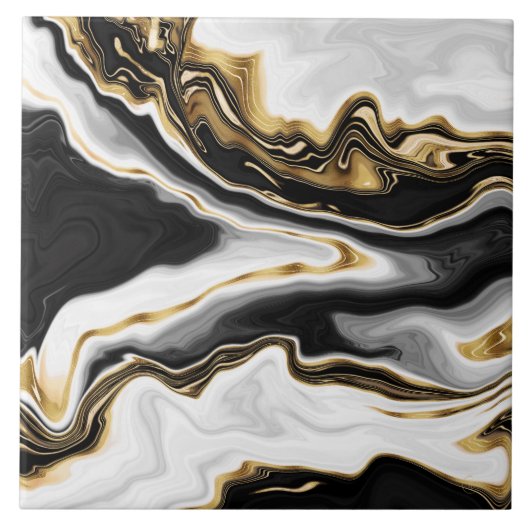 Modern Goud Marmer Schilderen Esthetisch Tegeltje (Voorkant)