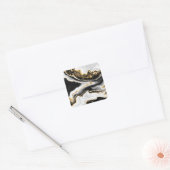 Modern Goud Marmer Schilderen Esthetisch Vierkante Sticker (Envelop)