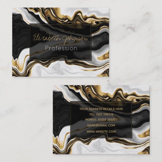 Modern Goud Marmer Schilderen Esthetisch Visitekaartje (Voorkant / Achterkant)