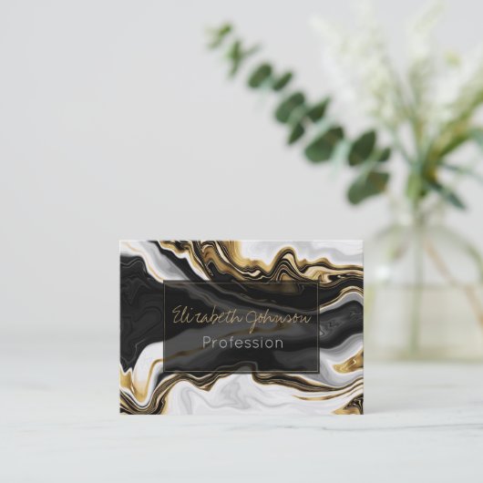 Modern Goud Marmer Schilderen Esthetisch Visitekaartje (Staand voorkant)
