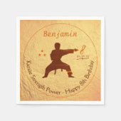 Modern Goud Martial Arts Karate Kinder 8e Verjaard Servet (Voorkant)