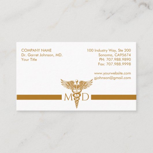 Modern Goud Medisch Visitekaartje (Voorkant)