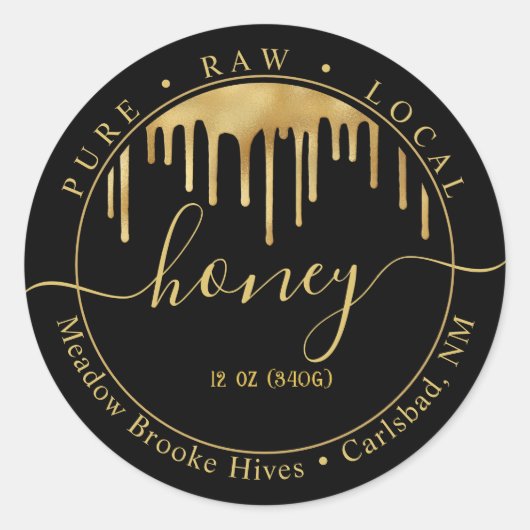 Modern Goud met Drips op Black Honey Label (Voorkant)