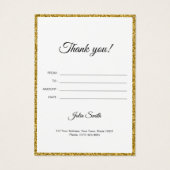 Modern Goud met Glitter Effect Visitekaartje (Achterkant)