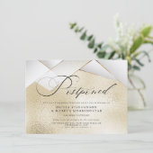 Modern Goud  met Parel Facetten Uitgestelde Bruilo Kaart (Staand voorkant)