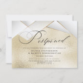 Modern Goud  met Parel Facetten Uitgestelde Bruilo Kaart (Voorkant)