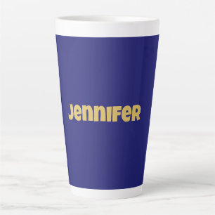 Modern Goud Midnight Blue Kleur Plain Uniek Latte Mok