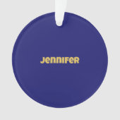 Modern Goud Midnight Blue Kleur Plain Uniek Ornament (voorkant)