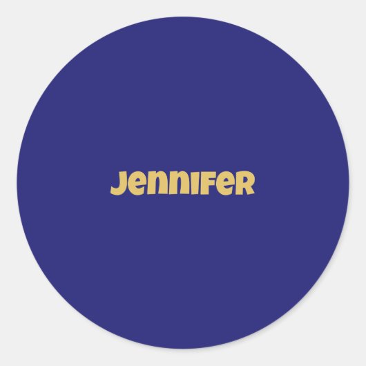Modern Goud Midnight Blue Kleur Plain Uniek Ronde Sticker (Voorkant)