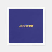 Modern Goud Midnight Blue Kleur Plain Uniek Servet (Voorkant)