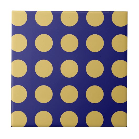 Modern Goud Midnight Blue Kleur Plain Uniek Tegeltje (Voorkant)