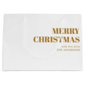 Modern Goud Minimal Hedendaagse Vrolijke Kerstmis Groot Cadeauzakje (Voorkant)