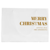 Modern Goud Minimal Hedendaagse Vrolijke Kerstmis Groot Cadeauzakje (Achterkant)
